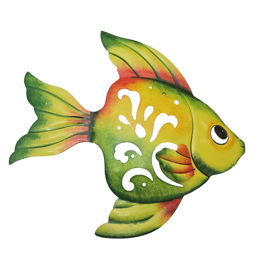 2 - Metal Fish Wall Art Vibrant Decor-Colorful 3D Tropical‎ Fish Lightweight
